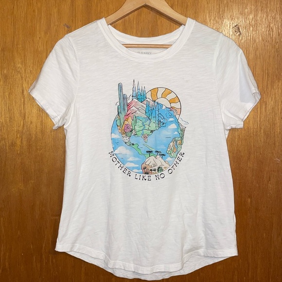 •OLD NAVY•"MOTHER LIKE NO OTHER" EARTH DAY CLASSIC SHORT SLEEVE TEE SIZE MEDIUM - Picture 7 of 7